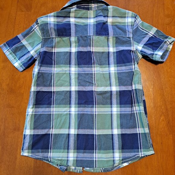 Boys Green/Blue Button-Down Plaid Short Sleeve Size 6 *Same Day Shipping* - Picture 8 of 8